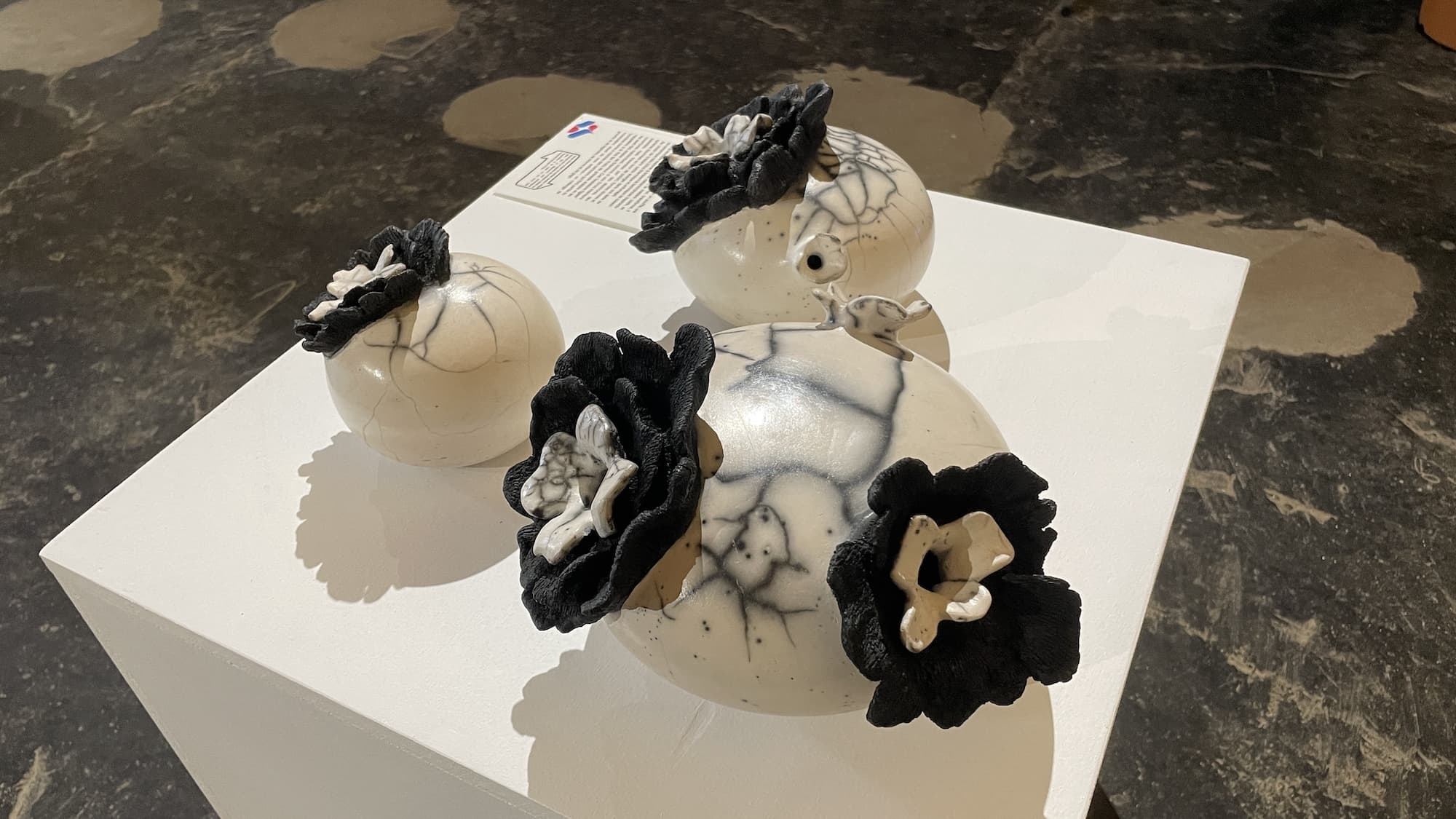 Rémanence d'éclats — vue de dessus, sphères raku